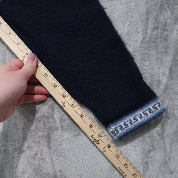 Alpaca Connections Sweater Womens L Blue Zip Up Knit Cardigan Sweatshirt Wool - Picture 15 of 16